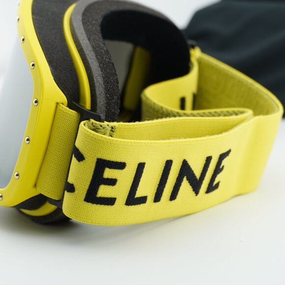 Celine CL40196U 40C Shield Sunglasses/Ski Mask - Yellow/Grey Mirror